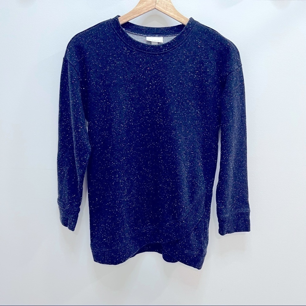 𝅺speckled Sweatshirt w/ Tulip Cut on Front